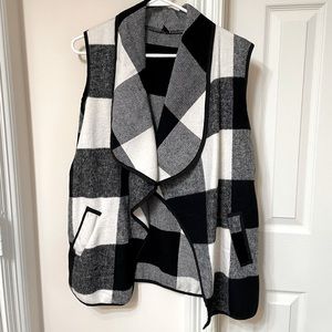 Buffalo plaid flannel vest
